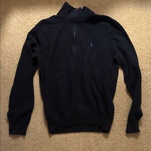 Men's Navy Polo Ralph Lauren Navy Zip-Up Sweater